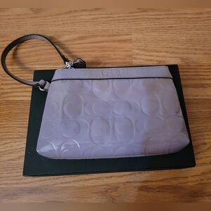 Coach Violet Patent Leather Embossed Wristlet